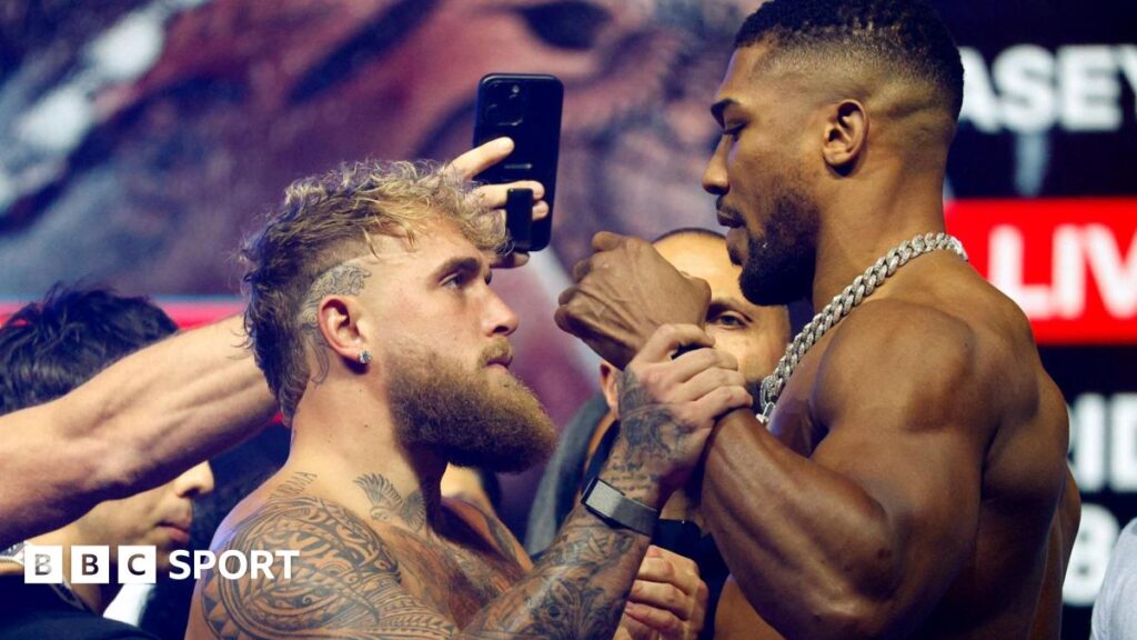 Jake Paul vs Anthony Joshua: Final face-off turns tense as AJ pushes Paul’s fist away Jake Paul vs Anthony Joshua: Final face-off turns tense as AJ pushes Paul’s fist away