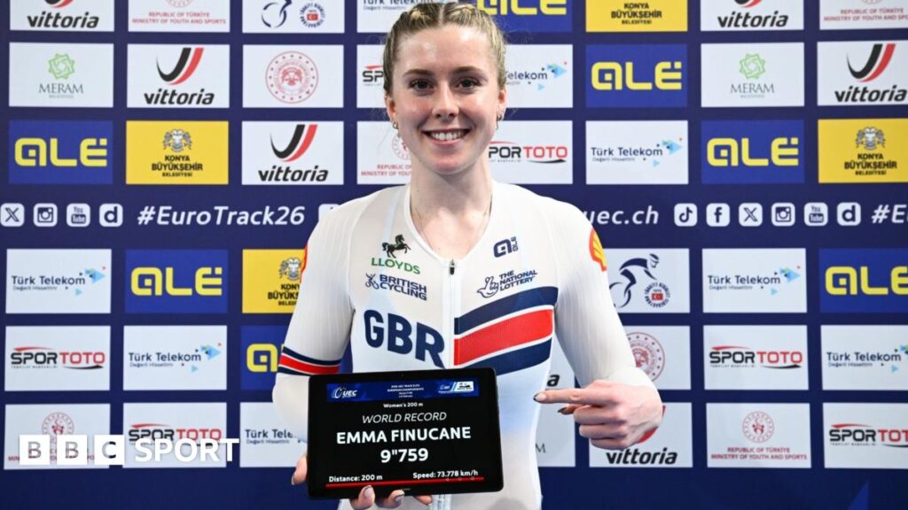 Emma Finucane: Welsh track cyclist sets new world sprint record