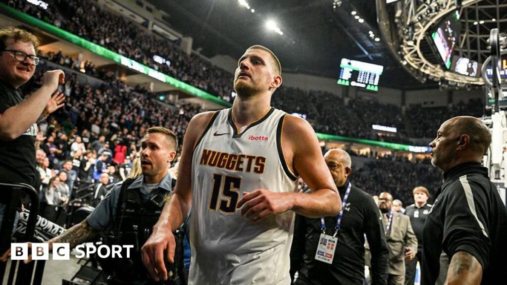 NBA play-offs: Nikola Jokic ejected after scuffle in Minnesota Timberwolves win over Denver Nuggets NBA play-offs: Nikola Jokic ejected after scuffle in Minnesota Timberwolves win over Denver Nuggets