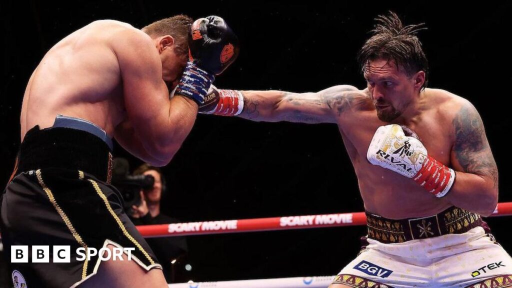 Usyk vs Rico: Ukrainian heavyweight champion stops novice in controversial 11th-round stoppage win