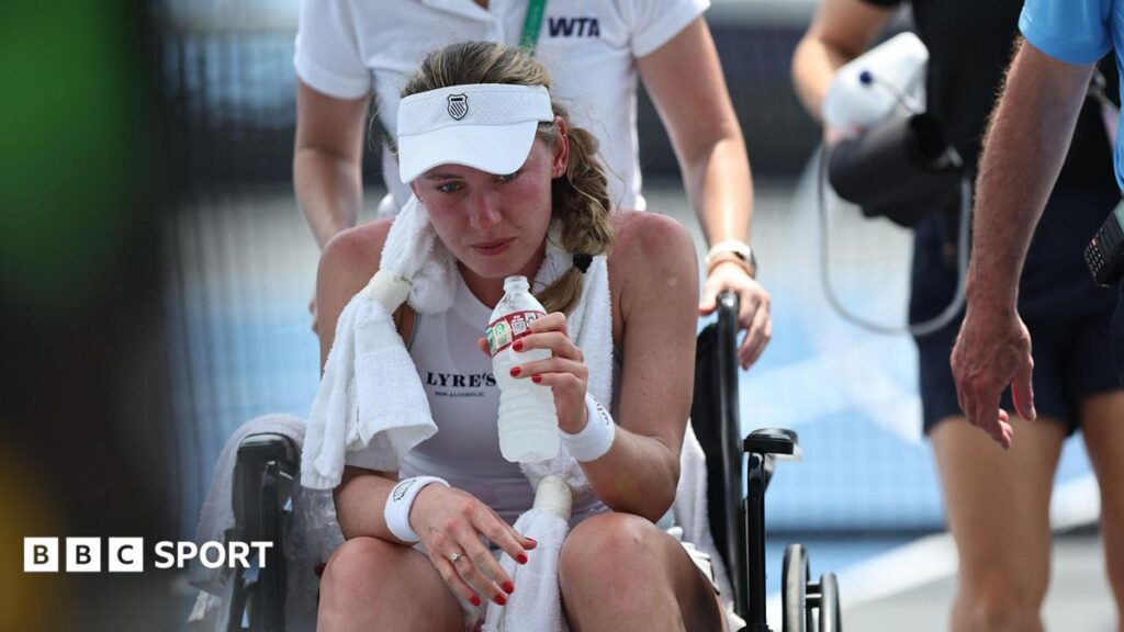 Ekaterina Alexandrova: Russian tennis player collapses on court amid 34C heat Ekaterina Alexandrova: Russian tennis player collapses on court amid 34C heat